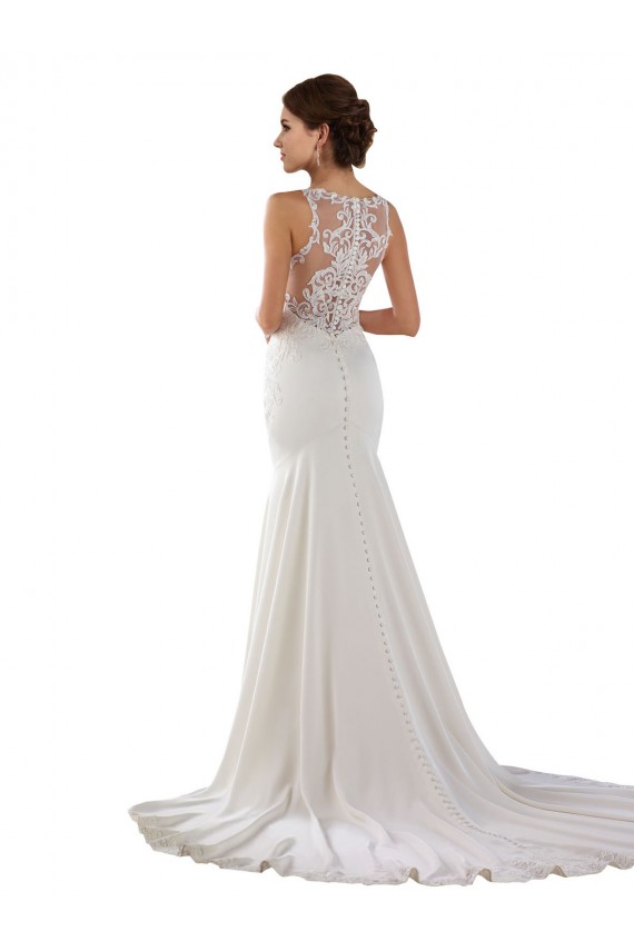 Avorio Stile sirena Innamorato Sweep treno Pizzo Crespo Elastico Abiti da sposa AllIngrosso
