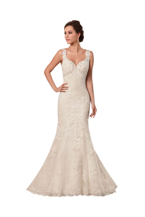 Avorio Stile sirena Innamorato Tulle Pizzo Abiti da sposa AllIngrosso