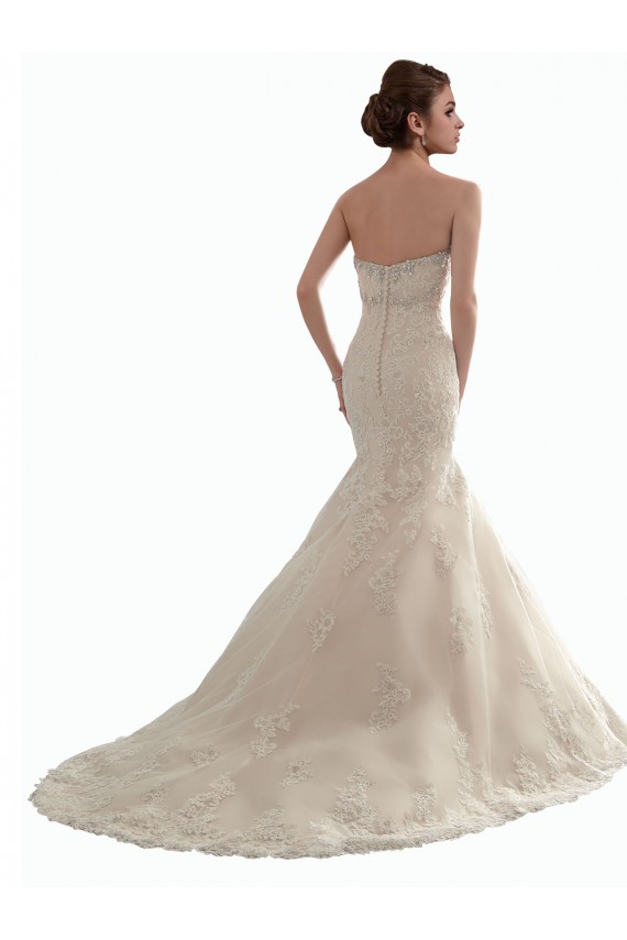 Avorio Stile sirena Innamorato Tulle Pizzo Classico Abiti da sposa AllIngrosso