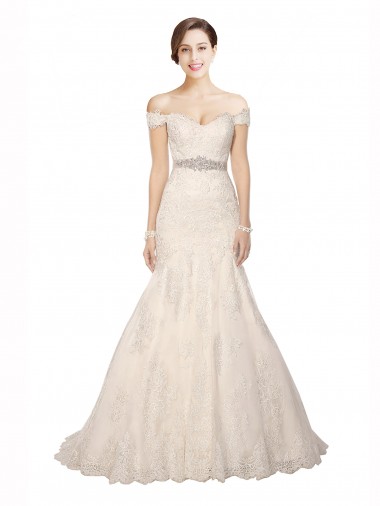 Avorio Stile sirena Pizzo Classico Spiaggia Abiti da sposa AllIngrosso