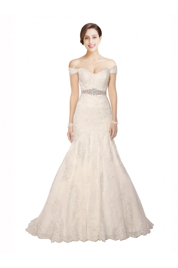 Avorio Stile sirena Pizzo Classico Spiaggia Abiti da sposa AllIngrosso