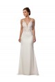 Avorio Stile sirena Scollatura a V Pizzo Crespo Elastico Abiti da sposa AllIngrosso