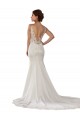 Avorio Stile sirena Scollatura a V Pizzo Crespo Elastico Abiti da sposa AllIngrosso