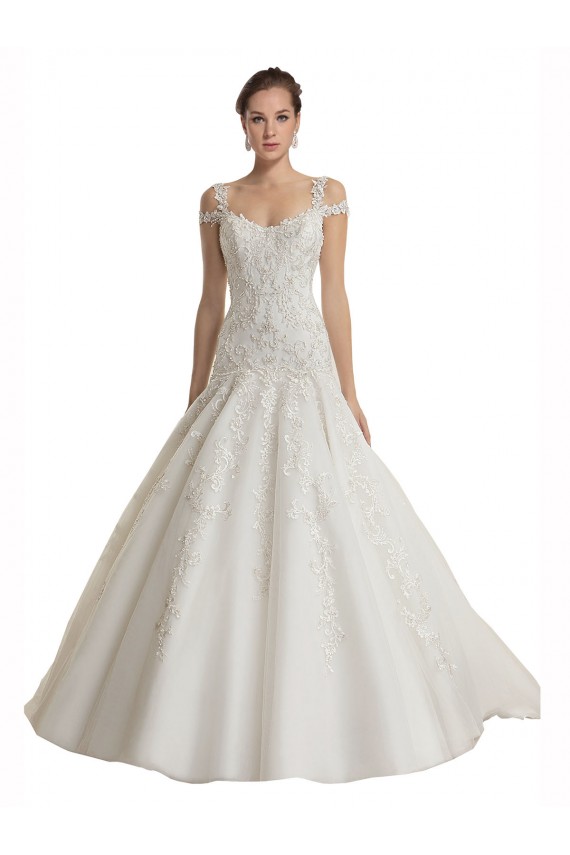 Avorio Stile sirena Sweep treno Tulle Pizzo Abiti da sposa AllIngrosso