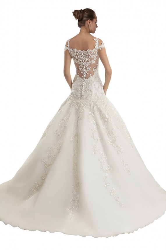 Avorio Stile sirena Sweep treno Tulle Pizzo Abiti da sposa AllIngrosso