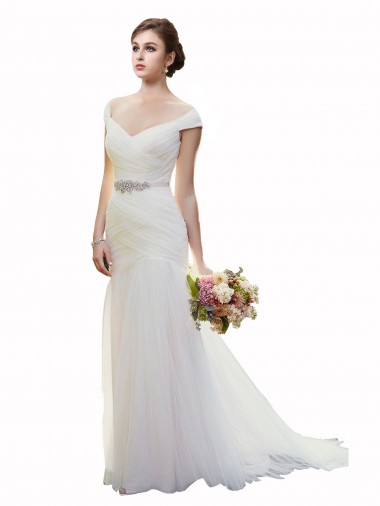 Avorio Stile sirena Tulle Spiaggia Abiti da sposa AllIngrosso