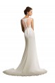 Avorio Tubino Illusione Chiffona Pizzo Abiti da sposa AllIngrosso