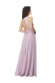 Bagliore rosa Linea A Capestro Alto Collo Chiffona Lunga Abiti da damigella donore AllIngrosso