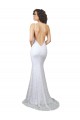 Bianco Stile sirena Alto Collo Sweep treno Pizzo Abiti da sposa AllIngrosso