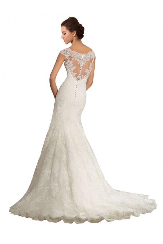 Bianco Stile sirena Barca Pizzo Abiti da sposa AllIngrosso