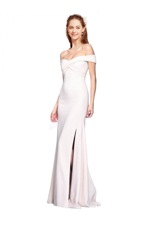 Bianco Stile sirena Crespo Elastico Lunga Formali Abiti da damigella donore / Abiti da sera / Abiti da ballo AllIngrosso