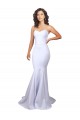 Bianco Stile sirena Innamorato Alto Collo Crespo Elastico Semplice Spiaggia Abiti da sposa AllIngrosso