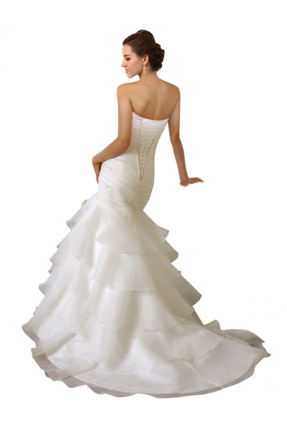 Bianco Stile sirena Innamorato Tulle Abiti da sposa AllIngrosso