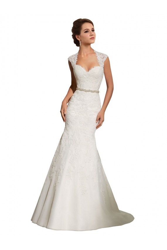 Bianco Stile sirena Innamorato Tulle Pizzo Abiti da sposa AllIngrosso