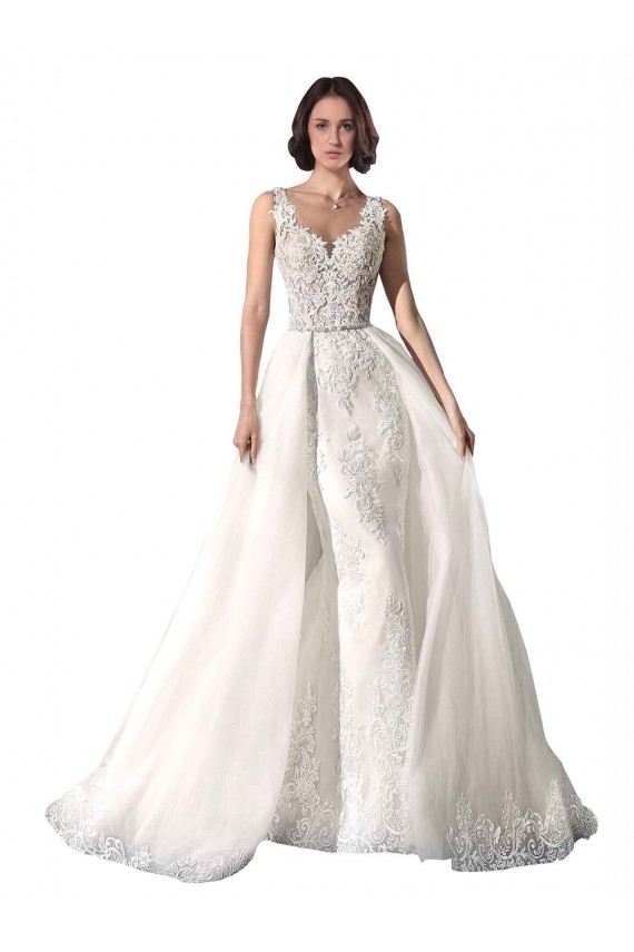 Bianco Stile sirena Innamorato Tulle Pizzo Abiti da sposa AllIngrosso