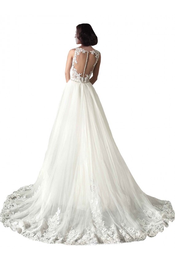 Bianco Stile sirena Innamorato Tulle Pizzo Abiti da sposa AllIngrosso