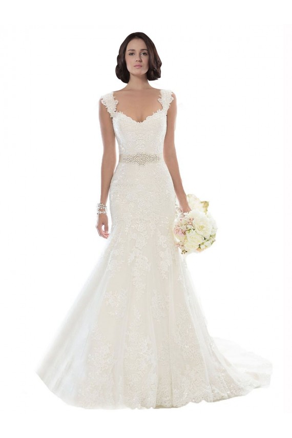 Bianco Stile sirena Pizzo Spiaggia Abiti da sposa AllIngrosso