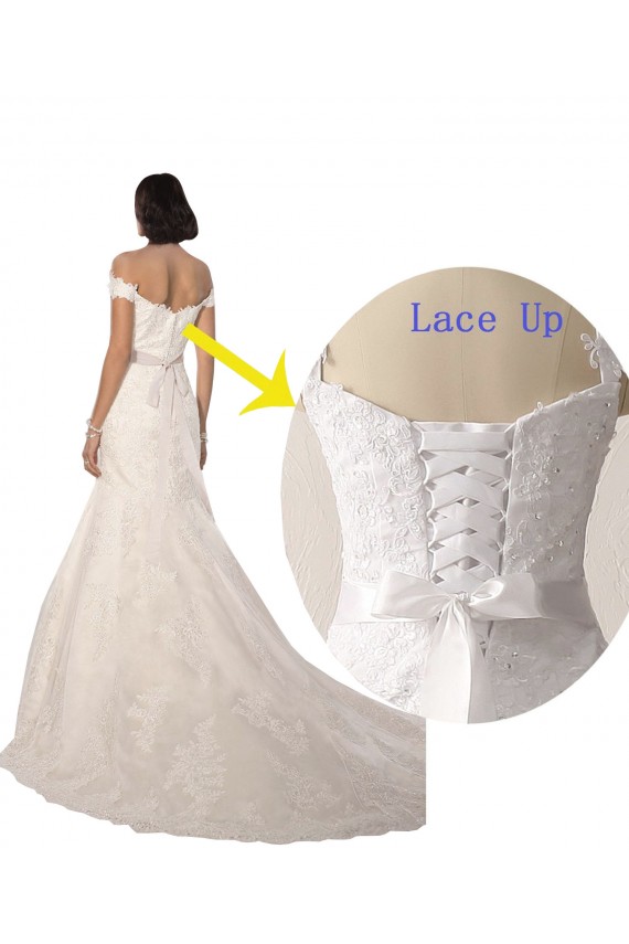 Bianco Stile sirena Pizzo Spiaggia Abiti da sposa AllIngrosso