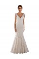 Bianco Stile sirena Scollatura a V Pizzo Abiti da sposa AllIngrosso