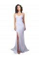 Bianco Stile sirena Sottili Alto Collo Crespo Elastico Semplice Spiaggia Abiti da sposa AllIngrosso