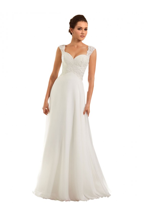 Bianco Tubino Innamorato Chiffona Pizzo Abiti da sposa AllIngrosso
