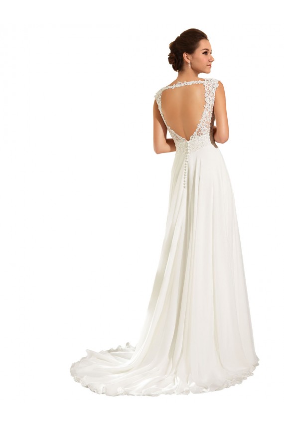 Bianco Tubino Innamorato Chiffona Pizzo Abiti da sposa AllIngrosso