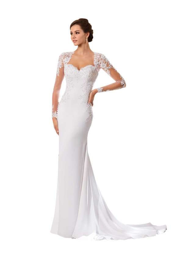 Bianco Tubino Innamorato Chiffona Pizzo Abiti da sposa AllIngrosso