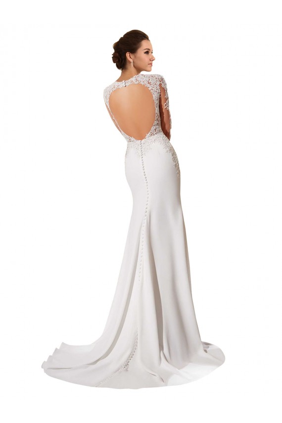 Bianco Tubino Innamorato Chiffona Pizzo Abiti da sposa AllIngrosso