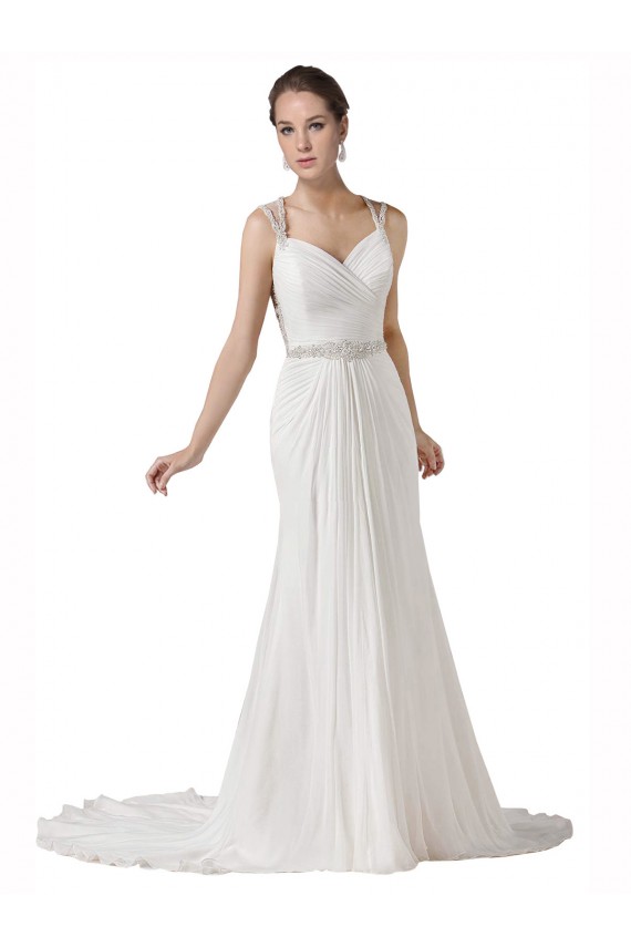 Bianco Tubino Innamorato Chiffona Spiaggia Abiti da sposa AllIngrosso