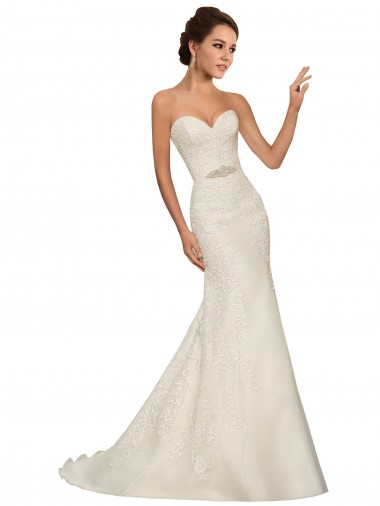 Bianco Tubino Innamorato Tulle Pizzo Abiti da sposa AllIngrosso