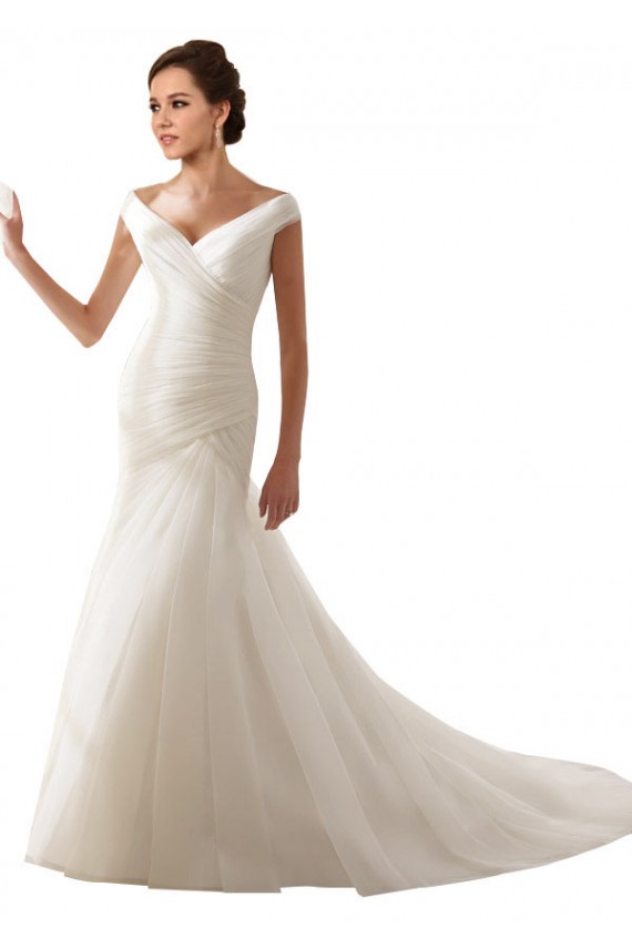 Bianco Tubino Tulle Abiti da sposa AllIngrosso