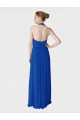 Blu Reale Linea A Capestro Chiffona Lunga Abiti da damigella donore AllIngrosso