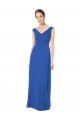 Blu Reale Linea A Scollatura a V Chiffona Lunga Abiti da damigella donore AllIngrosso