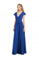 Blu Reale Linea A Scollatura a V Chiffona Lunga Abiti da damigella donore AllIngrosso