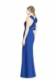Blu Reale Tromba Capestro Alto Collo Chiffona Lunga Abiti da damigella donore AllIngrosso