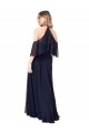 Blu marino scuro Linea A Capestro Alto Collo Chiffona Lunga Abiti da damigella donore AllIngrosso