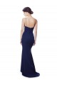 Blu navy Stile sirena Sottili Alto Collo Crespo Elastico Lunga Formali Abiti da damigella donore / Abiti da sera / Abiti da ballo AllIngrosso