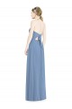 Blu polveroso Linea A Capestro Chiffona Lunga Abiti da damigella donore AllIngrosso