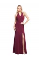 Borgogna Stile sirena Capestro Chiffona Lunga Abiti da damigella donore AllIngrosso