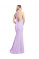 Borgogna Stile sirena Capestro Chiffona Lunga Abiti da damigella donore AllIngrosso