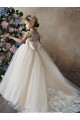 Champagne Abito da ballo Innamorato Tulle Pizzo Lunga Abiti da ragazza di fiori AllIngrosso