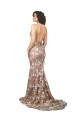 Champagne Stile sirena Scollatura a V Sweep treno Pizzo Abiti da sposa AllIngrosso