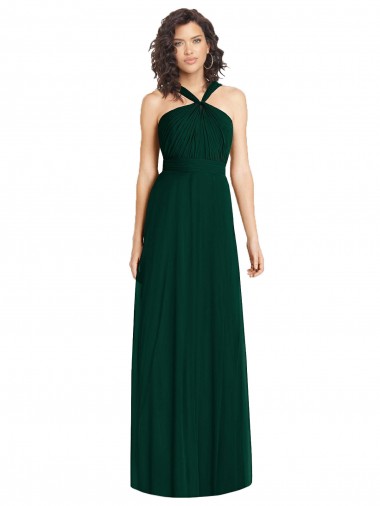Evergreen Linea A Capestro Chiffona Lunga Abiti da damigella donore AllIngrosso