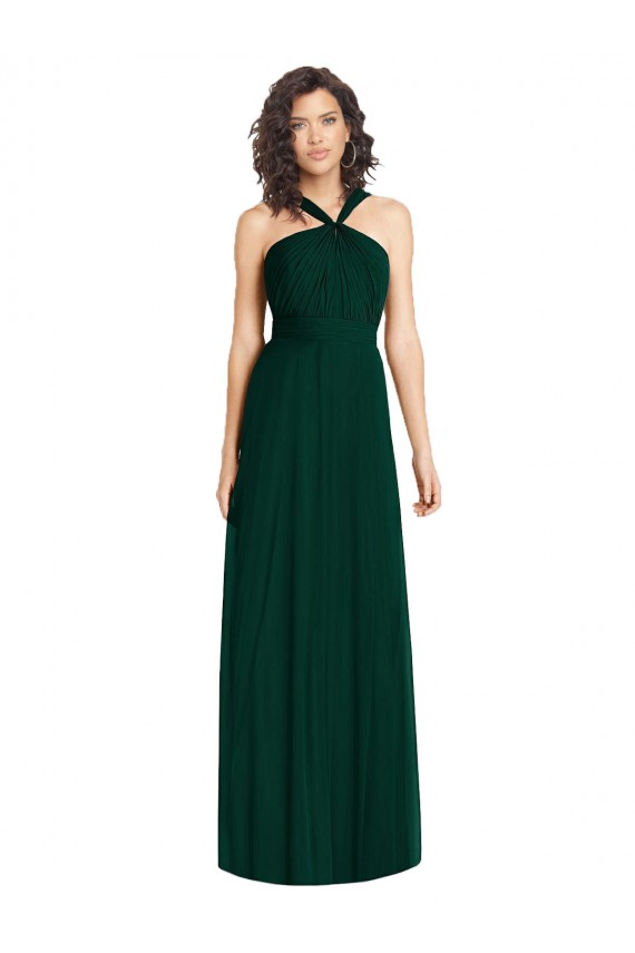 Evergreen Linea A Capestro Chiffona Lunga Abiti da damigella donore AllIngrosso