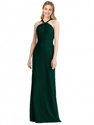 Evergreen Tromba Capestro Chiffona Lunga Abiti da damigella donore AllIngrosso