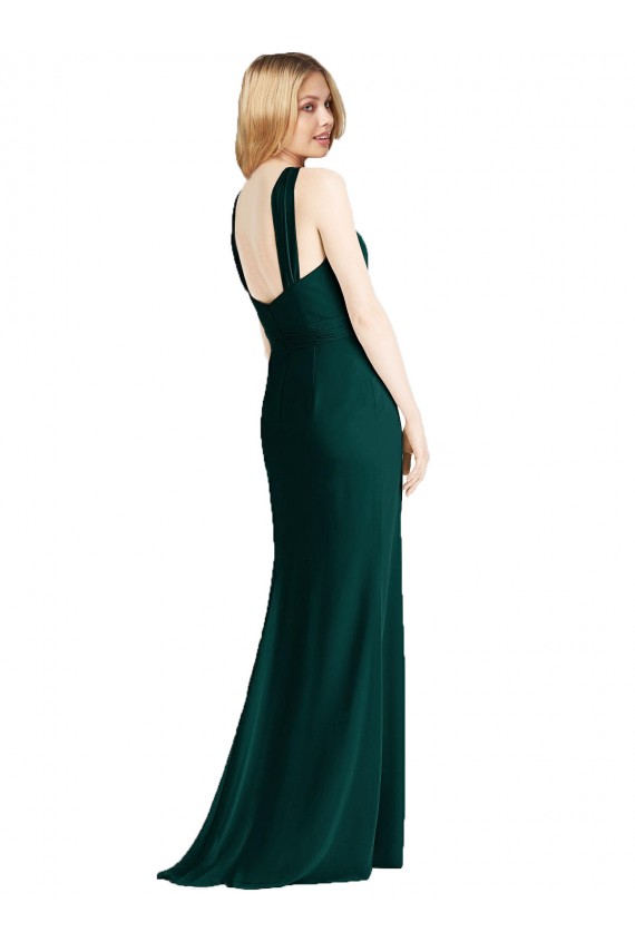 Evergreen Tromba Capestro Chiffona Lunga Abiti da damigella donore AllIngrosso