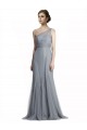 Grigio ardesia Stile sirena Una spalla Tulle Lunga Abiti da damigella donore AllIngrosso