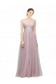 Light Lilac Linea A Innamorato Tulle Pizzo Lunga Abiti da damigella donore AllIngrosso