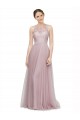 Light Lilac Linea A Innamorato Tulle Pizzo Lunga Abiti da damigella donore AllIngrosso