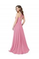 Pelle rosa Linea A Capestro Chiffona Lunga Abiti da damigella donore / Abiti da ballo AllIngrosso